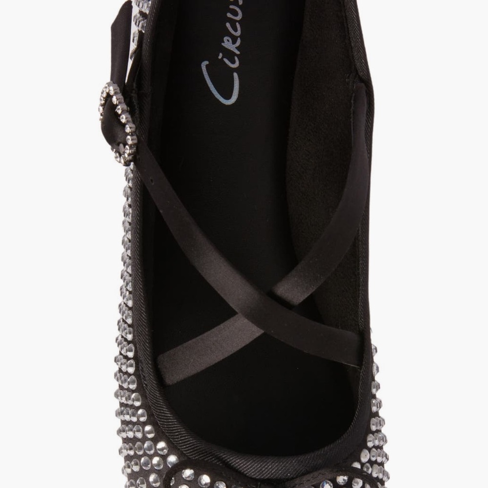 Circus By Sam Edelman Zuri Embellished Rhinestone Black Ballet Flat NIB 7.5 - Picture 5 of 6